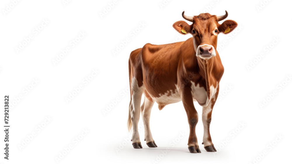 A cow on white background. A cow on white background.