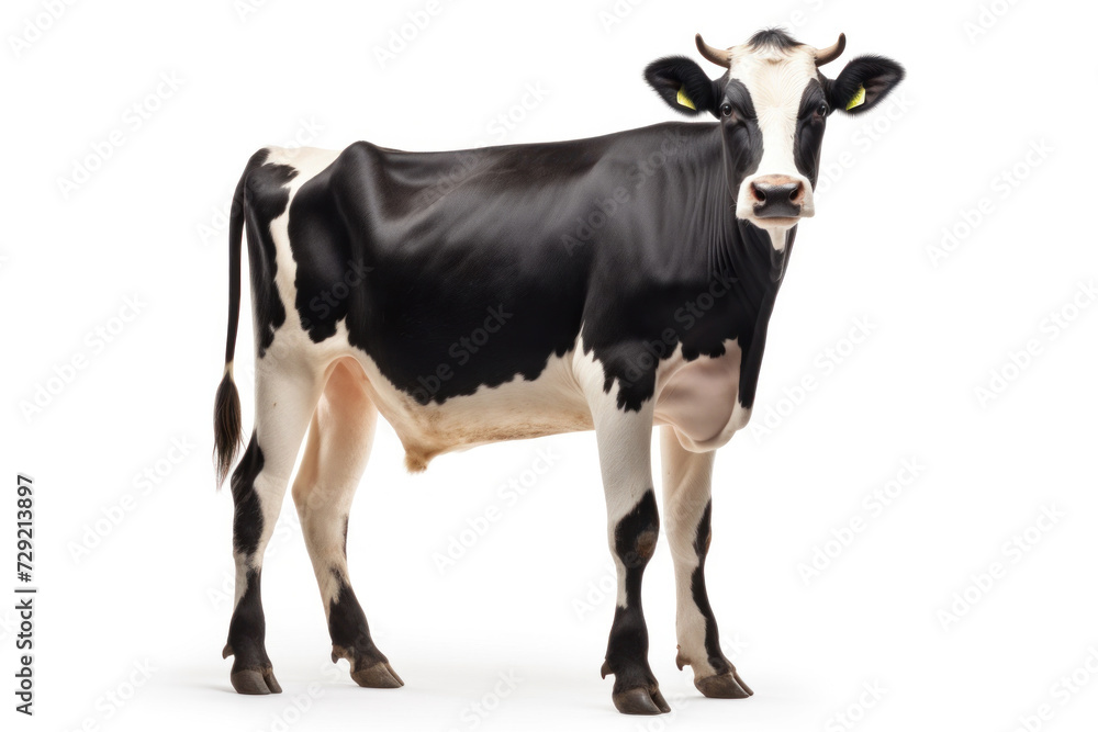 A dairy cow on white background.