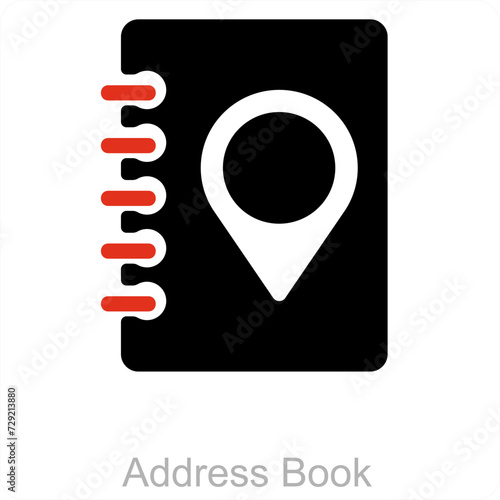 address book and location icon concept