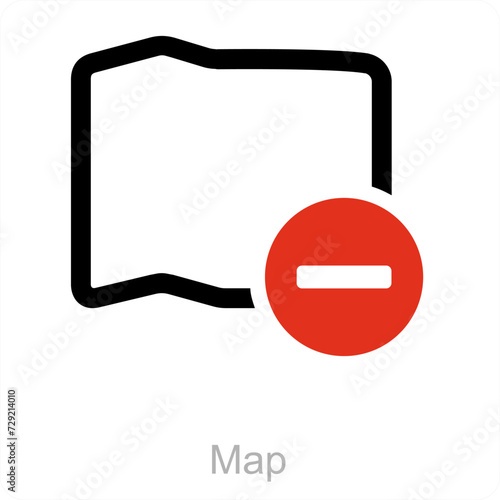 map and pin icon concept