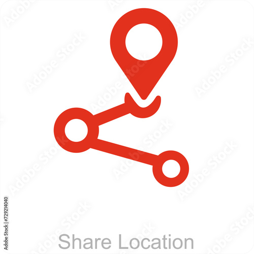 share location and pin icon concept
