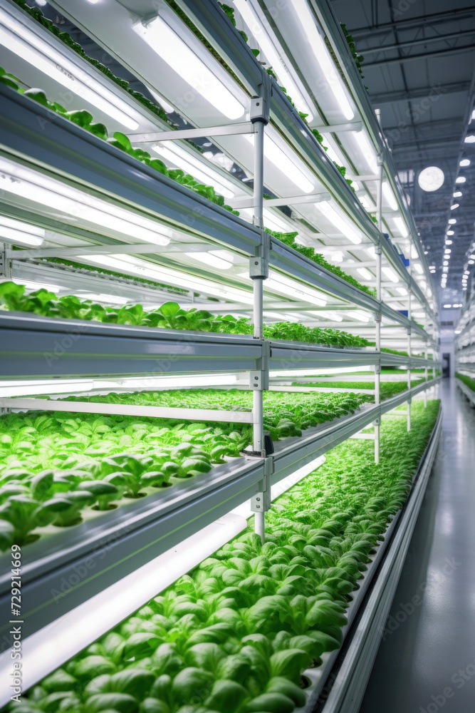 Agricultural greenhouse with hydroponic shelves, Hydroponics farm in building with high technology farming. Agricultural technology concept. Agricultural greenhouse with hydroponic shelves, Hydroponics farm in building with high technology farming. Agricultural technology concept.