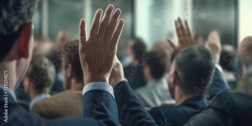 A picture of a group of people raising their hands in the air. Suitable for various occasions and events