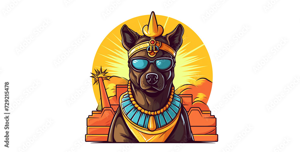 Fototapeta premium cartoon simple coloring a pharaoh king