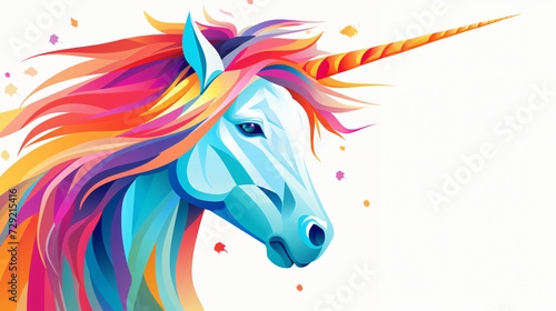 Colorful unicorn head