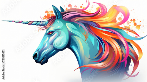 Colorful unicorn head