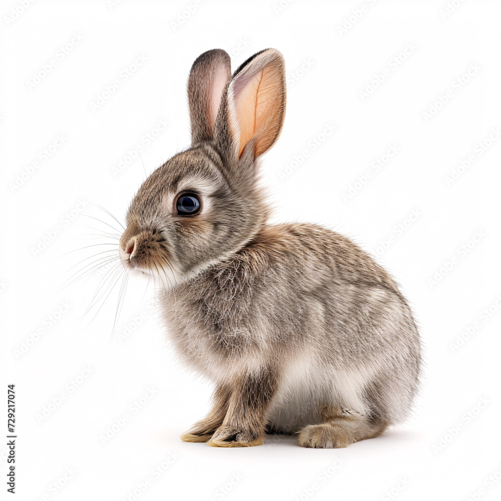 Bunny isolated on white background with full depth of field and deep focus fusion Bunny isolated on white background with full depth of field and deep focus fusion