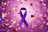 World Cancer Day concept. Cancer protection concept. Purple cancer awareness ribbon design.