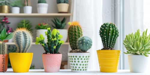 Group of Potted Plants on Table