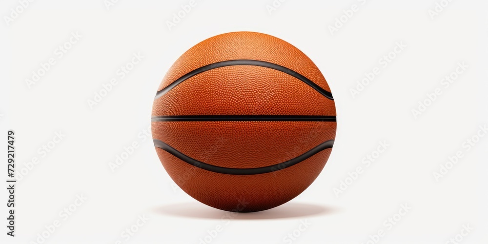 A detailed view of a basketball ball placed on a white surface. Suitable for sports-related designs and concepts