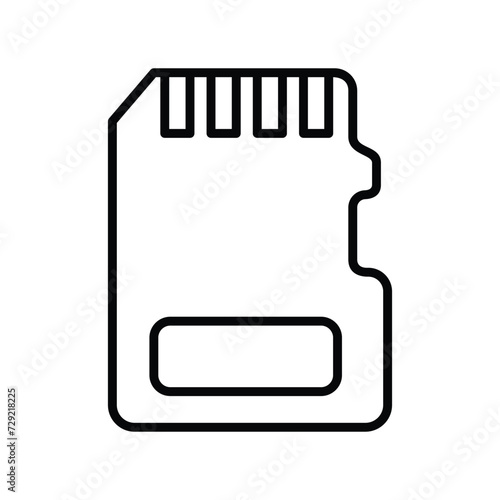 memory card icon with white background vector stock illustration