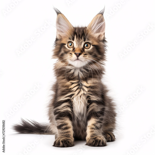 kitten isolated on white background with full depth of field and deep focus fusion 