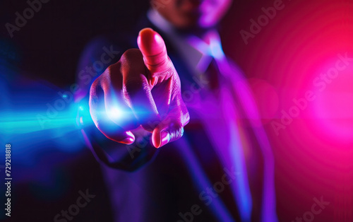 Professional Man in Suit Pointing at Something