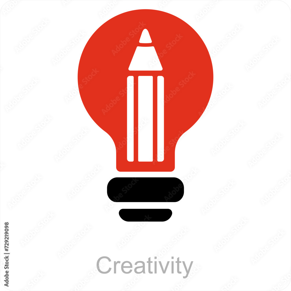 Creativity and education icon concept Creativity and education icon concept