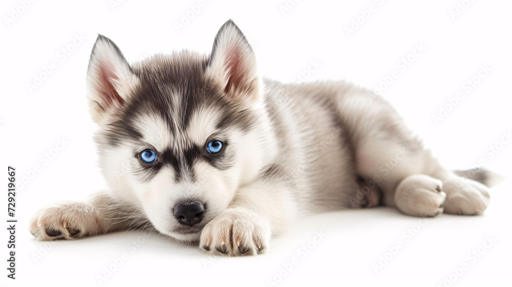 Husky dog isolated on white background with full depth of field and deep focus fusion
Husky dog isolated on white background with full depth of field and deep focus fusion