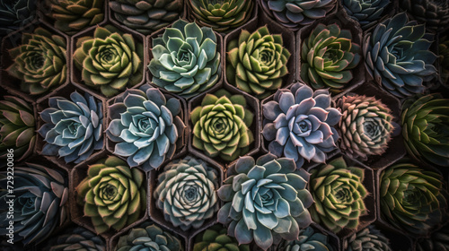 close-up images of the pristine rosettes of succulents.
