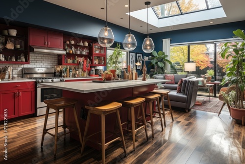 modern kitchen with countertops colorful and playful patterns interior designer professional advertising photography © MeyKitchen