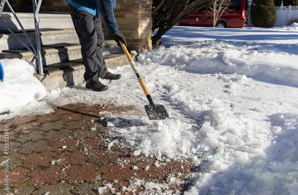Removing ice on a walkway Removing ice on a walkway