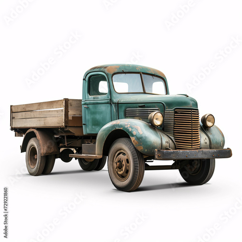 vintage truck isolated on white background with full depth of field and deep focus fusion 