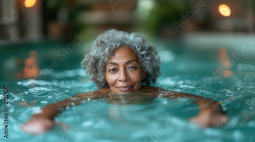 70 years old women enjoying aqua gym class in a pool  healthy retired lifestyle --chaos 15 --ar 16 9 --style raw --stylize 750 --v 6 Job ID  8b11795b-adce-4dd7-bff4-25f4328cbdc4