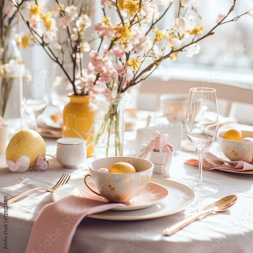 Schöne Tischdeko für ein gemütliches Osterfrühstück
