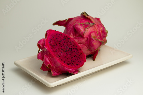 Red dragon fruit is a fresh fruit rich in vitamins