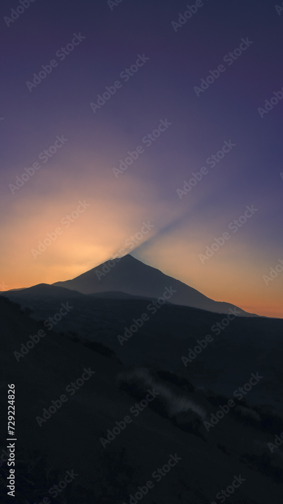 Teide landscape at sunset