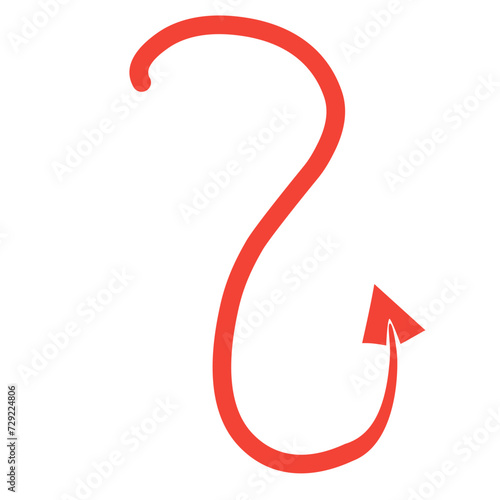 red devil tail vector element