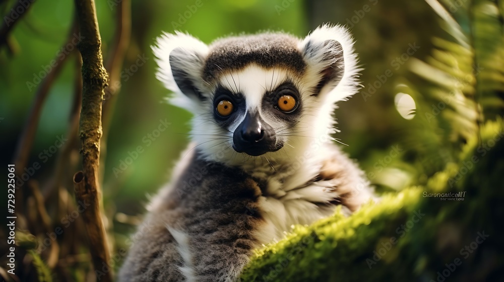 Portrait of Ring-tailed lemur (Lemur catta) Portrait of Ring-tailed lemur (Lemur catta)
