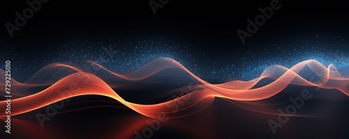 Voice pattern background, abstract banner with flowing particle design