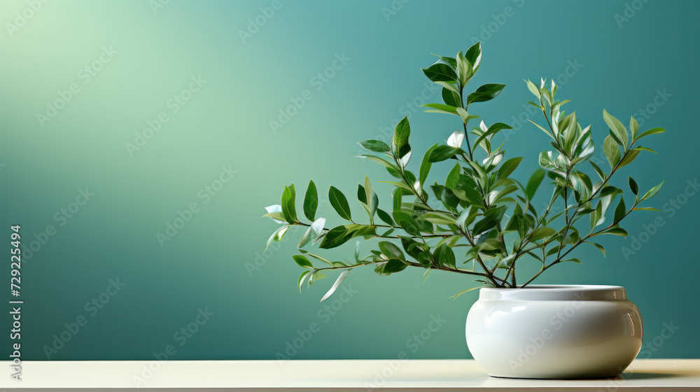 Plant in White Vase on Table Plant in White Vase on Table