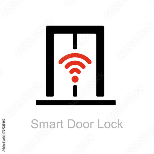 smart door lock icon concept