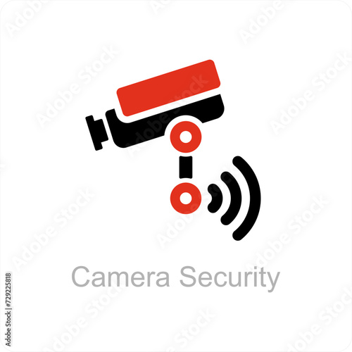 camera security and protection icon concept