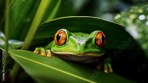 Green Tree Frog in the rainforest