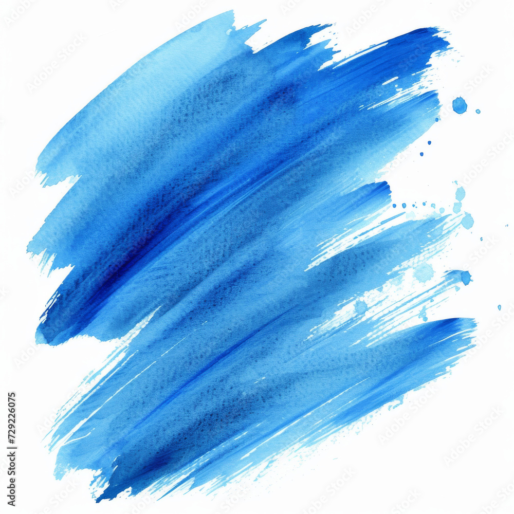blue watercolor brush strokes isolated on a white background