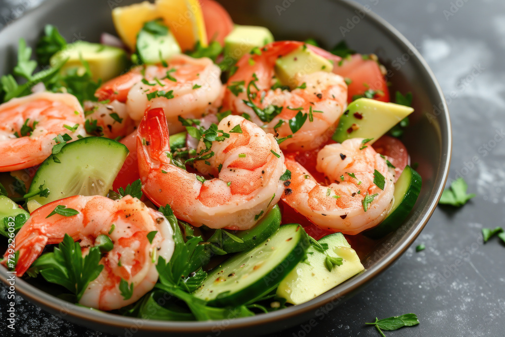 Shrimp, Cucumber, and Avocado Salad Bowl Shrimp, Cucumber, and Avocado Salad Bowl