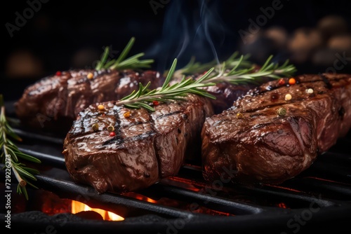 Grilled beef steak with spices. Food Photography