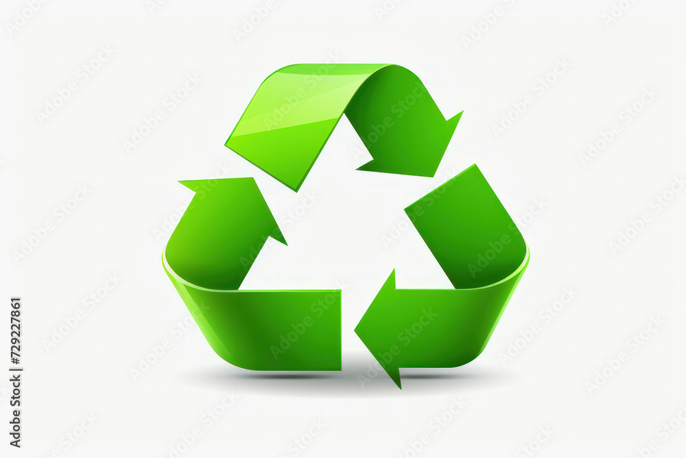 Green Recycle Logo on White Background Green Recycle Logo on White Background