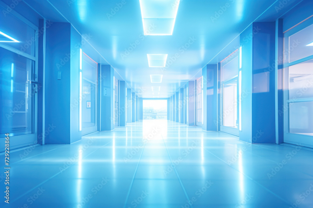 Fototapeta premium Blurred background of Hospital hallway. medicine concept.