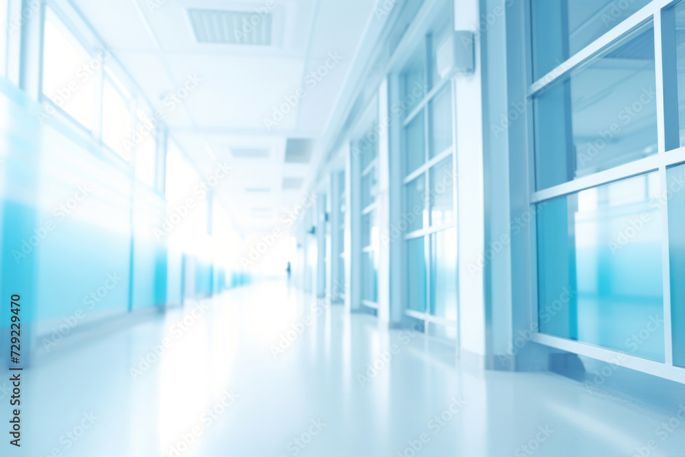 Blurred background of Hospital hallway. medicine concept.