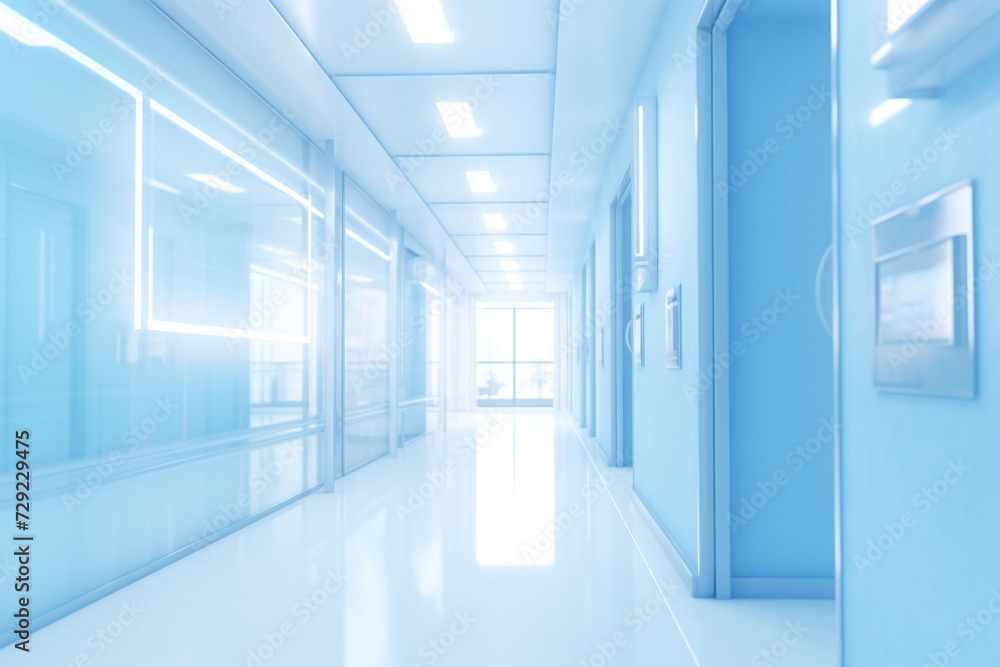 Blurred background of Hospital hallway. medicine concept.