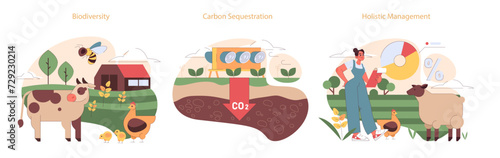 Regenerative Agriculture approach set. Promoting farm biodiversity, effective carbon sequestration, and holistic management for sustainability. Enhancing ecosystem vitality.