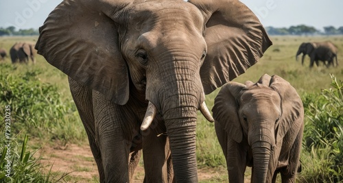 Savanna Rhapsody: Elephant Majesty in Its Natural Habitat © bellart