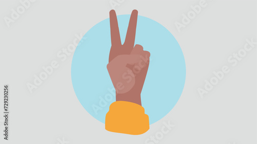 Vektor-Illustration einer Hand, die ein Friedenssymbol oder eine Siegesgeste macht - Stock Graphics
