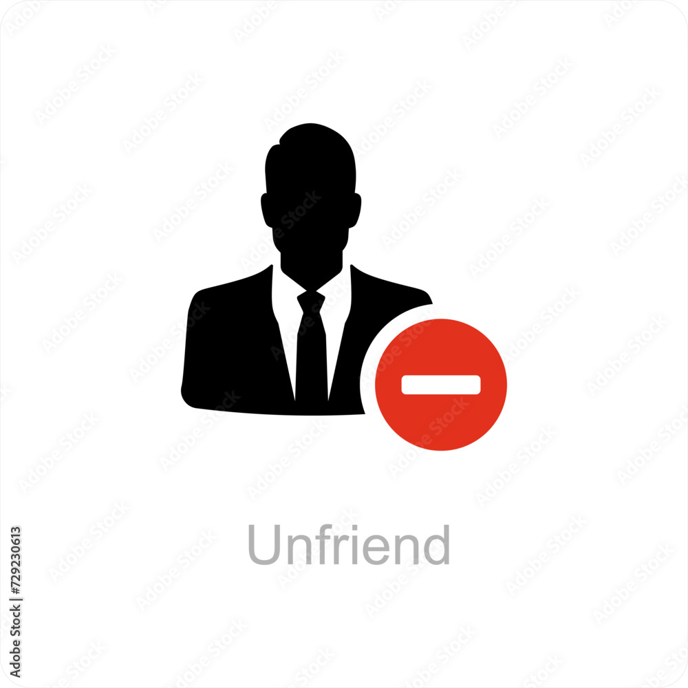 unfriend and delete icon concept unfriend and delete icon concept