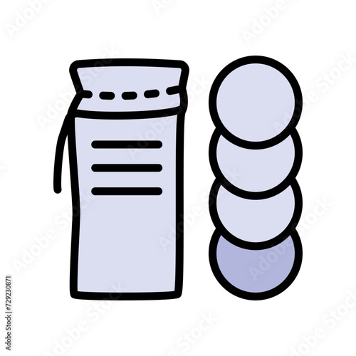 Makeup cotton pads packaging color icon. Simple style sign for mobile concept and web design. Cotton pads vector icon. Symbol, logo vector illustration