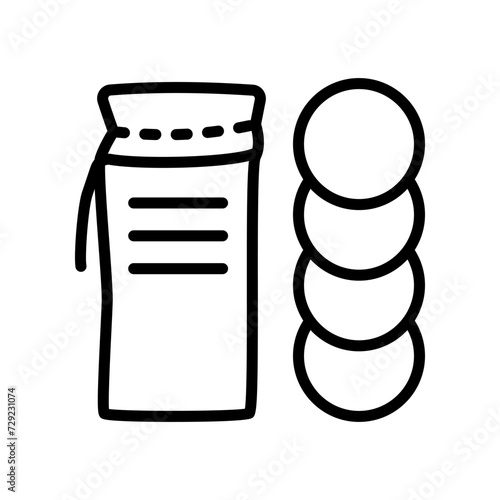 Makeup cotton pads packaging line icon. linear style sign for mobile concept and web design. Cotton pads outline vector icon. Symbol, logo vector illustration