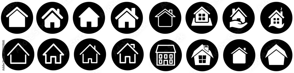 House icon vector set. Home illustration sign collection. Building symbol or logo.