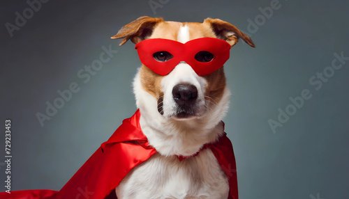 Dog with red cape, superhero © Gabriella88