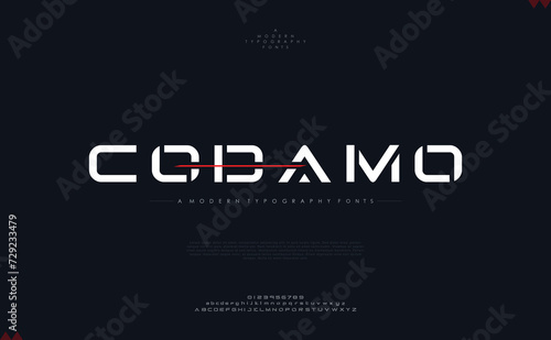 Codamo, abstract modern urban alphabet fonts typography sport technology fashion digital future creative logo design font vector 
